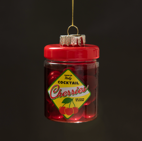 Jar of Cherries Holiday Ornament
