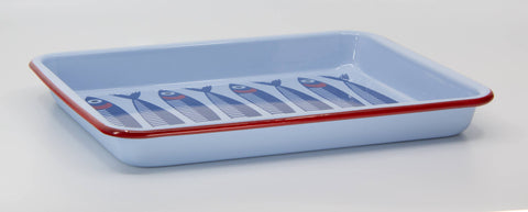 Crow Canyon Mur by Ayca x CCH Anchovies Small Rectangle Tray, Red Rim