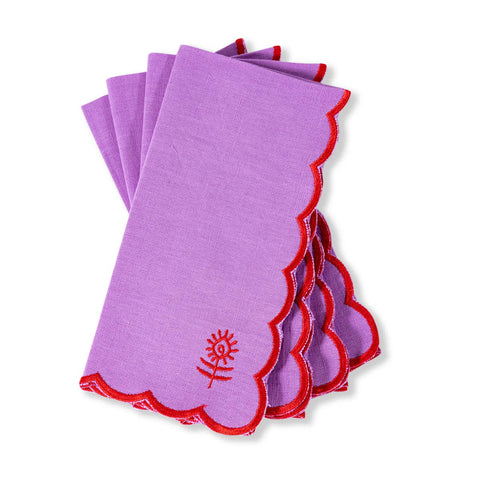Furbish Icon Linen Napkins S/4 - Lilac + Cherry