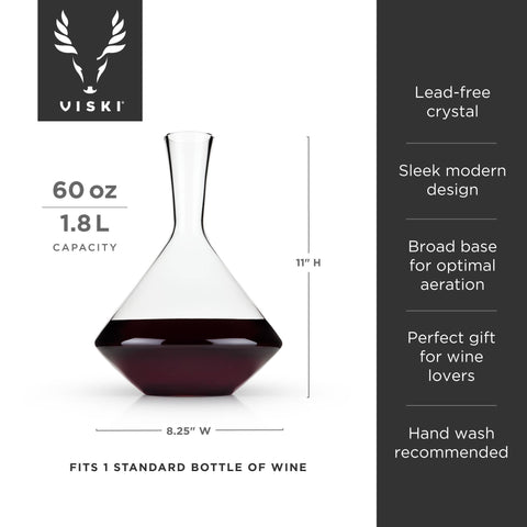 Viski Angled Crystal Wine Decanter
