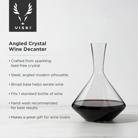 Viski Angled Crystal Wine Decanter