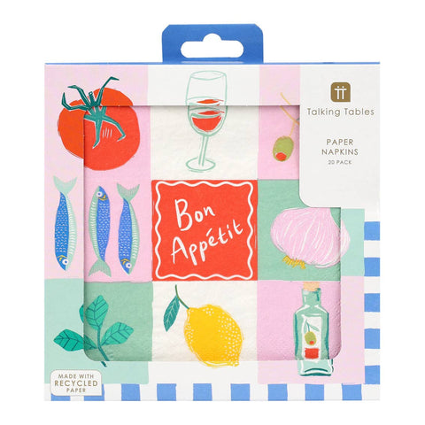 Bon Appetit Recycled Paper Napkins | 20 Pack | Summer |