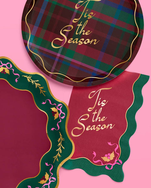 Tis the Season Plate Set - 32 paper plates