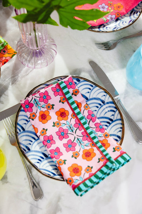 Summer Floral Napkins S/4