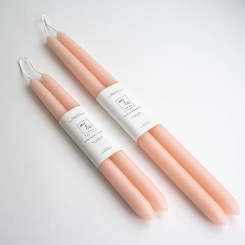 Mo&Co 14"- 100% Beeswax Dipped Candles | Pink Rose