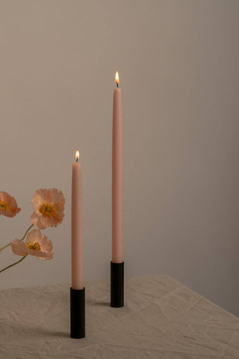 Mo&Co 14"- 100% Beeswax Dipped Candles | Pink Rose