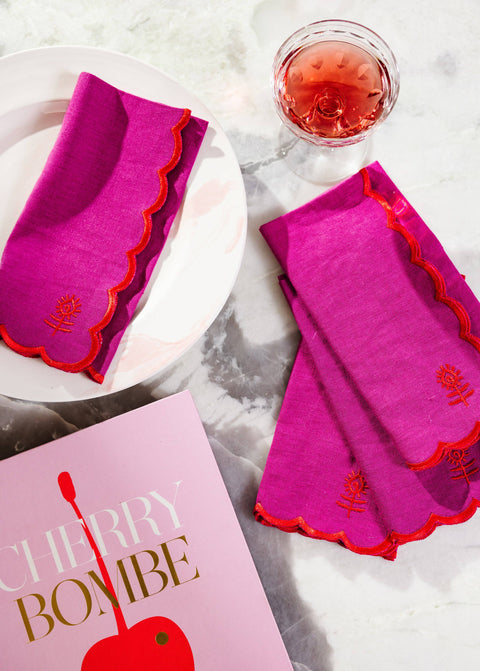 Furbish Icon Linen Napkins S/4 - Plum + Cherry
