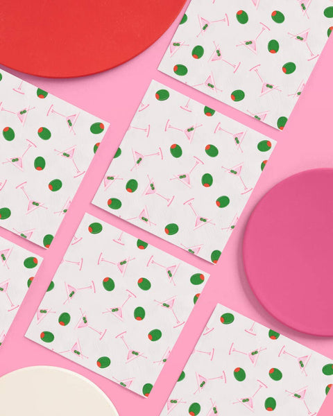 Martini Napkins - 25 paper napkins, birthday bachelorette party