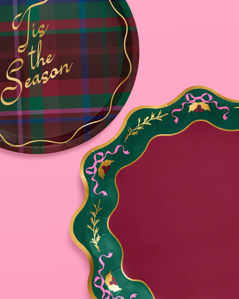 Tis the Season Plate Set - 32 paper plates