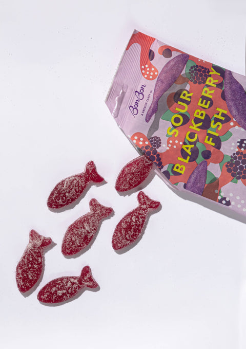 BonBon Sour Blackberry  - Swedish Candy Fish (5.2oz)