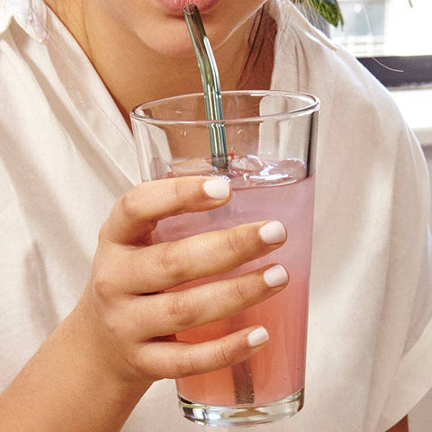 Kikkerland Colorful Reusable Glass Straws