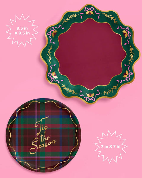 Tis the Season Plate Set - 32 paper plates