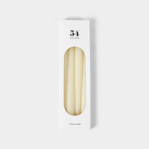 Taper Candles (4 Pack) - 10" Tall, 8 Hr Burn, Cream